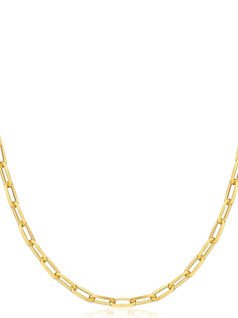 18K Gold Plated Paperclip Necklace Chain 4MM - Made In Brazil - Picture 1 of 6